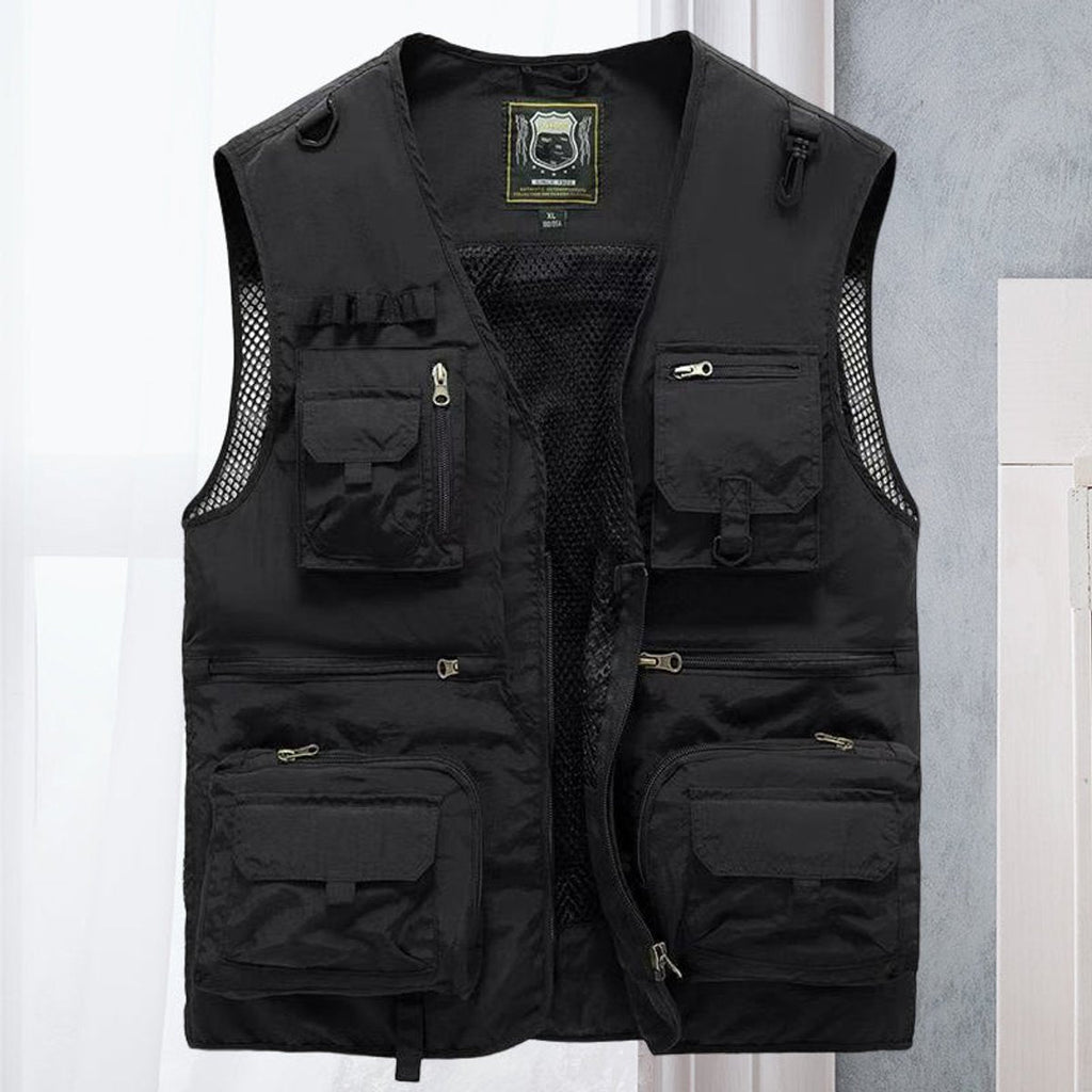 Men's Sleeveless Zip-Up Multi-Pocket Fishing Vest