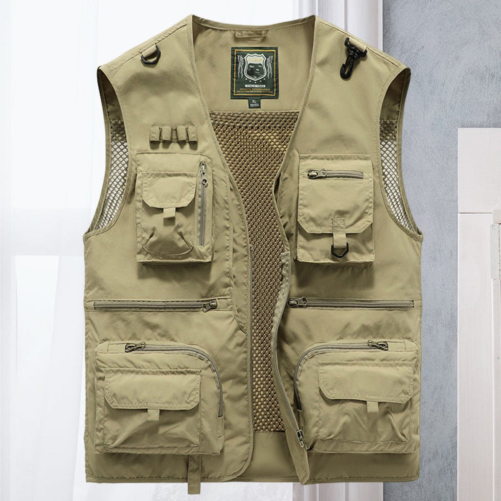 Men's Sleeveless Zip-Up Multi-Pocket Fishing Vest