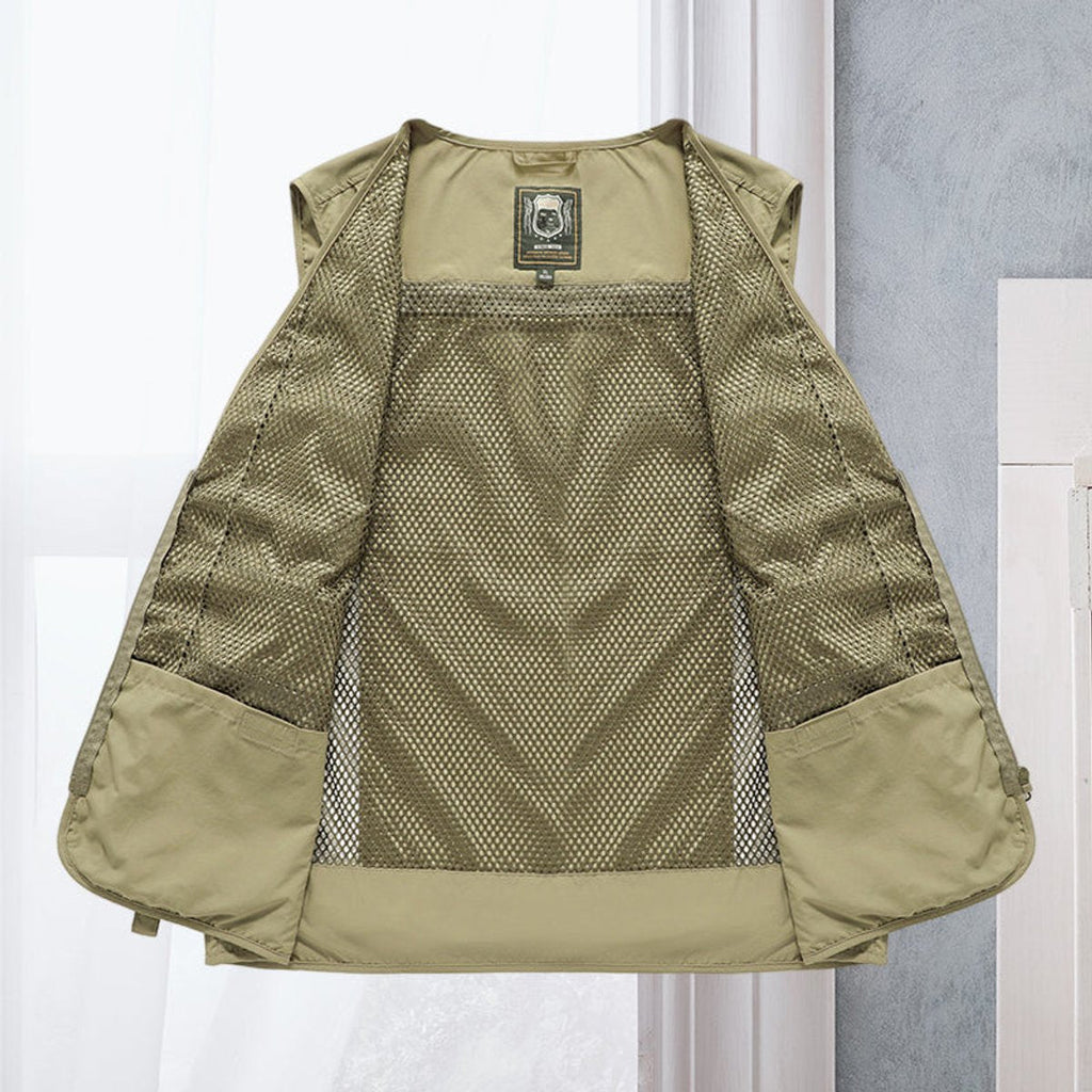 Men's Sleeveless Zip-Up Multi-Pocket Fishing Vest