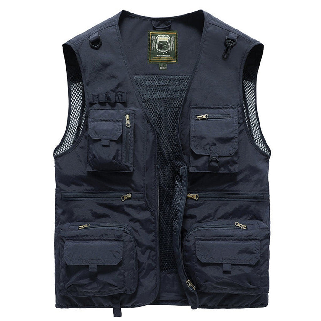 Men's Sleeveless Zip-Up Multi-Pocket Fishing Vest