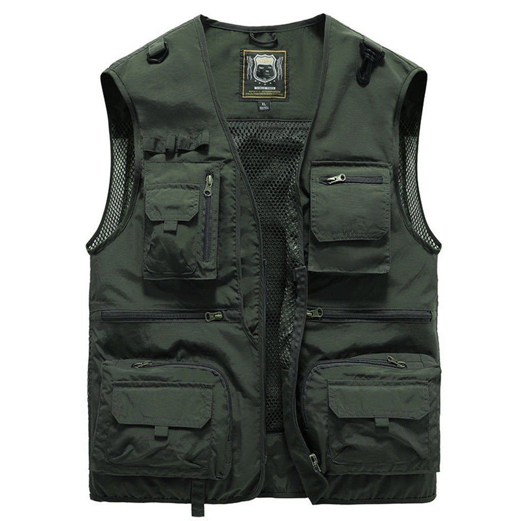 Men's Sleeveless Zip-Up Multi-Pocket Fishing Vest