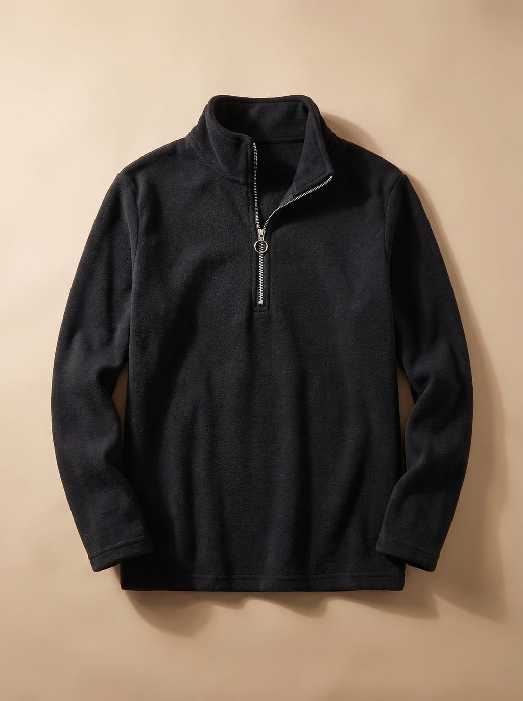 Men's Marled Quarter Zip Stand Neck Knit Sweater Top