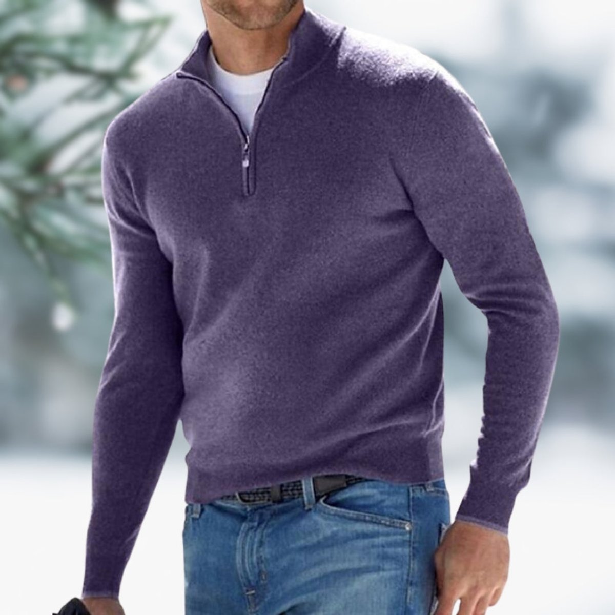 Men's Classic Quarter Zip Soft Knit Sweater
