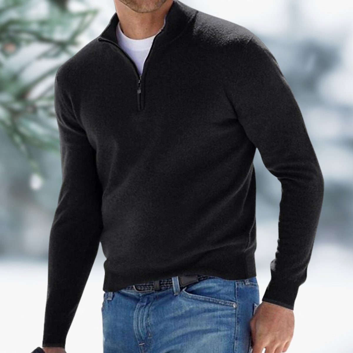 Men's Classic Quarter Zip Soft Knit Sweater