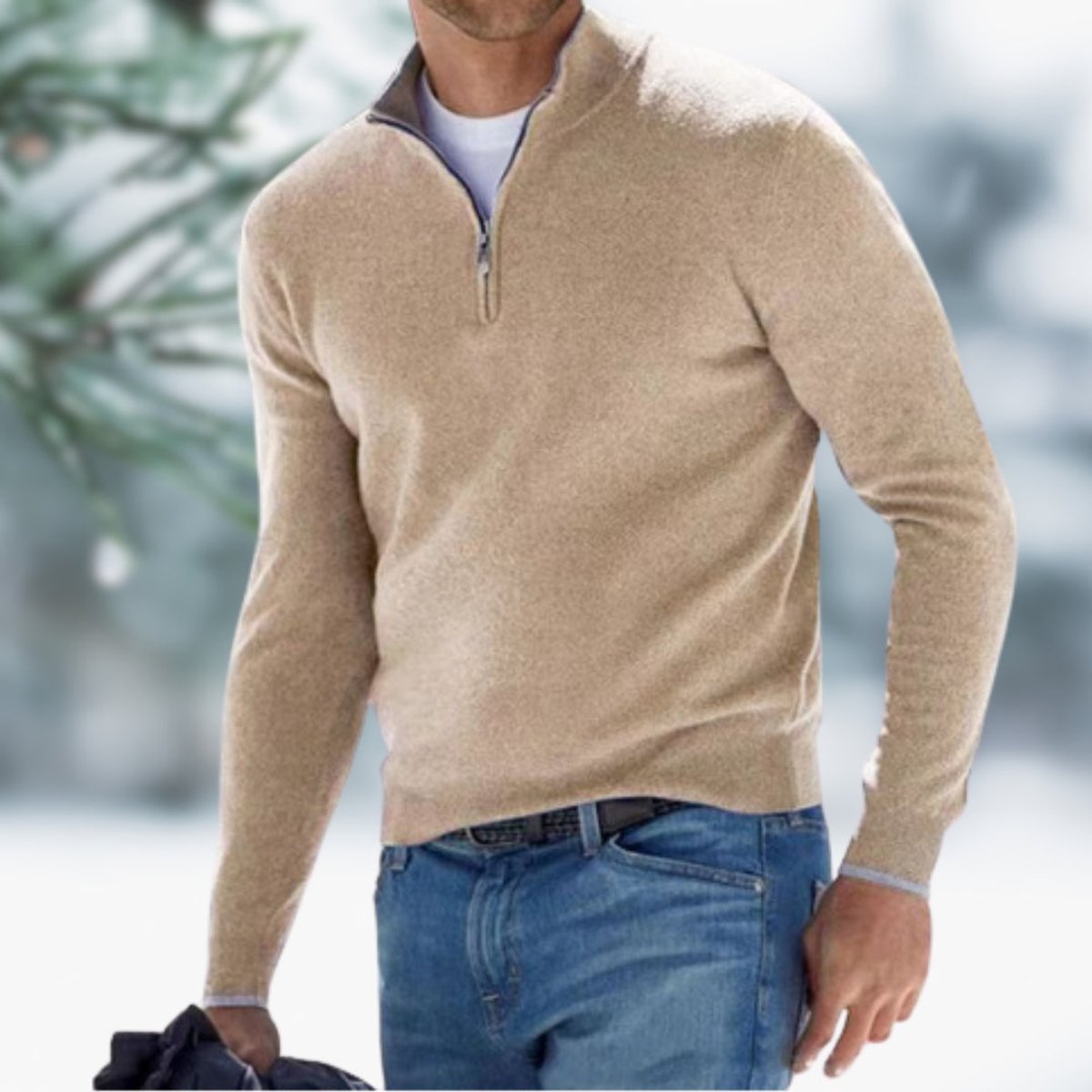 Men's Classic Quarter Zip Soft Knit Sweater