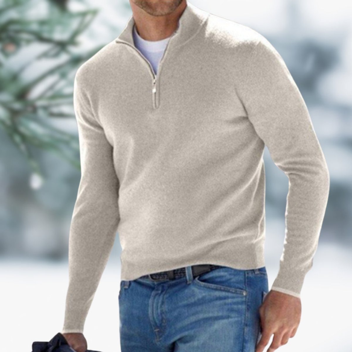 Men's Classic Quarter Zip Soft Knit Sweater