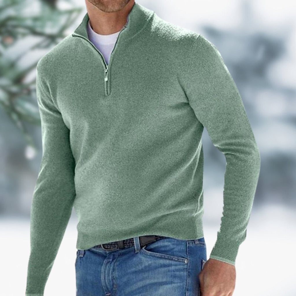 Men's Classic Quarter Zip Soft Knit Sweater