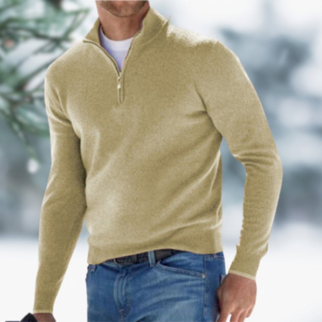 Men's Classic Quarter Zip Soft Knit Sweater