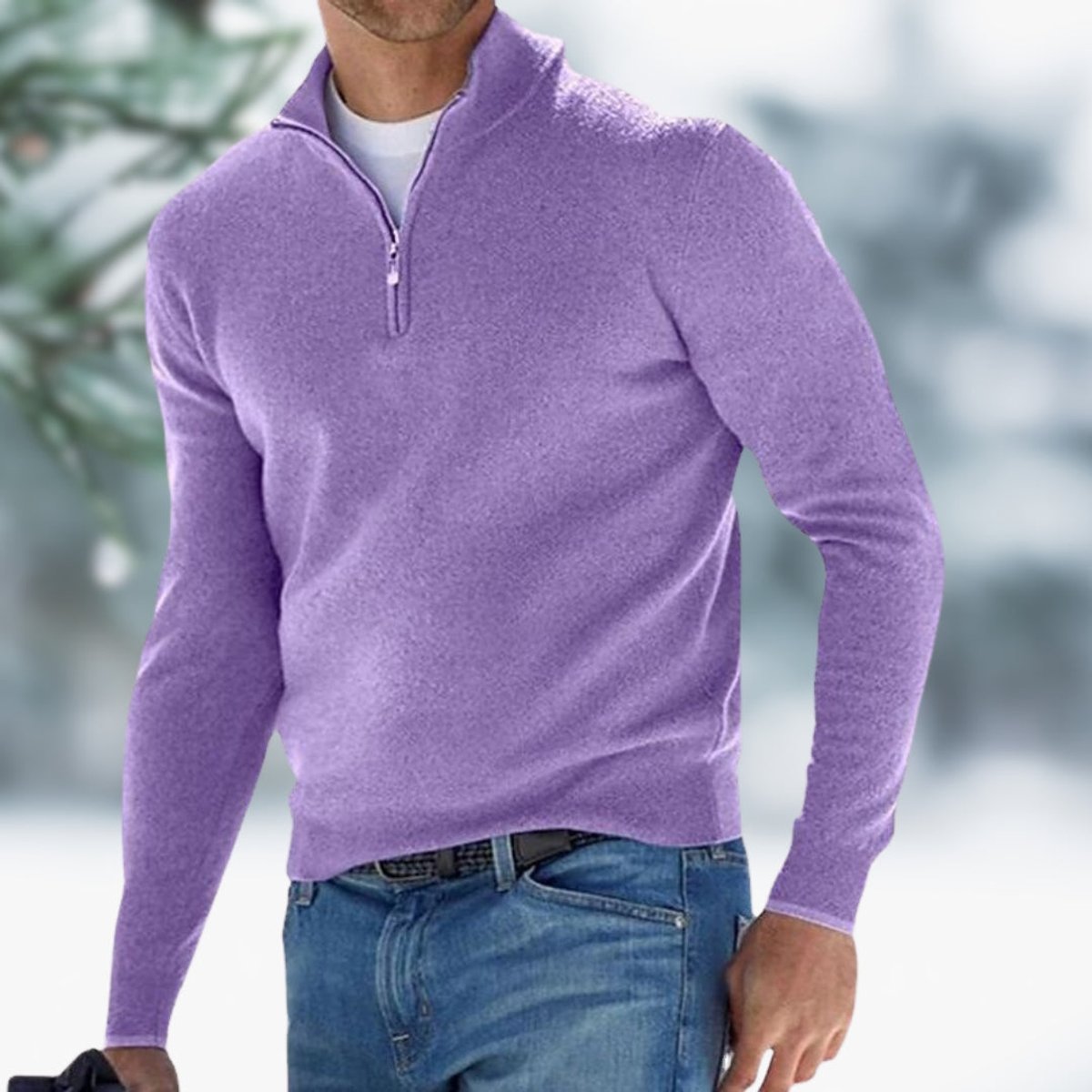 Men's Classic Quarter Zip Soft Knit Sweater