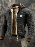 Men's Fleece Lined Hooded Quilted Zip Jacket