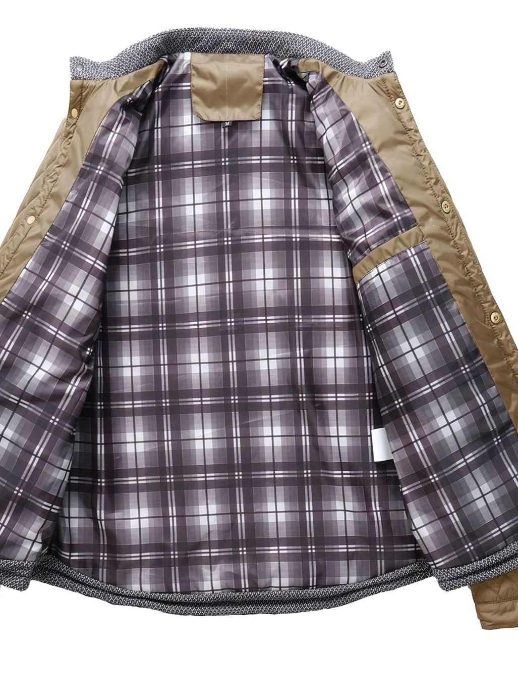 Men's Diamond Quilt Jacket with Knit-Trimmed Shoulders
