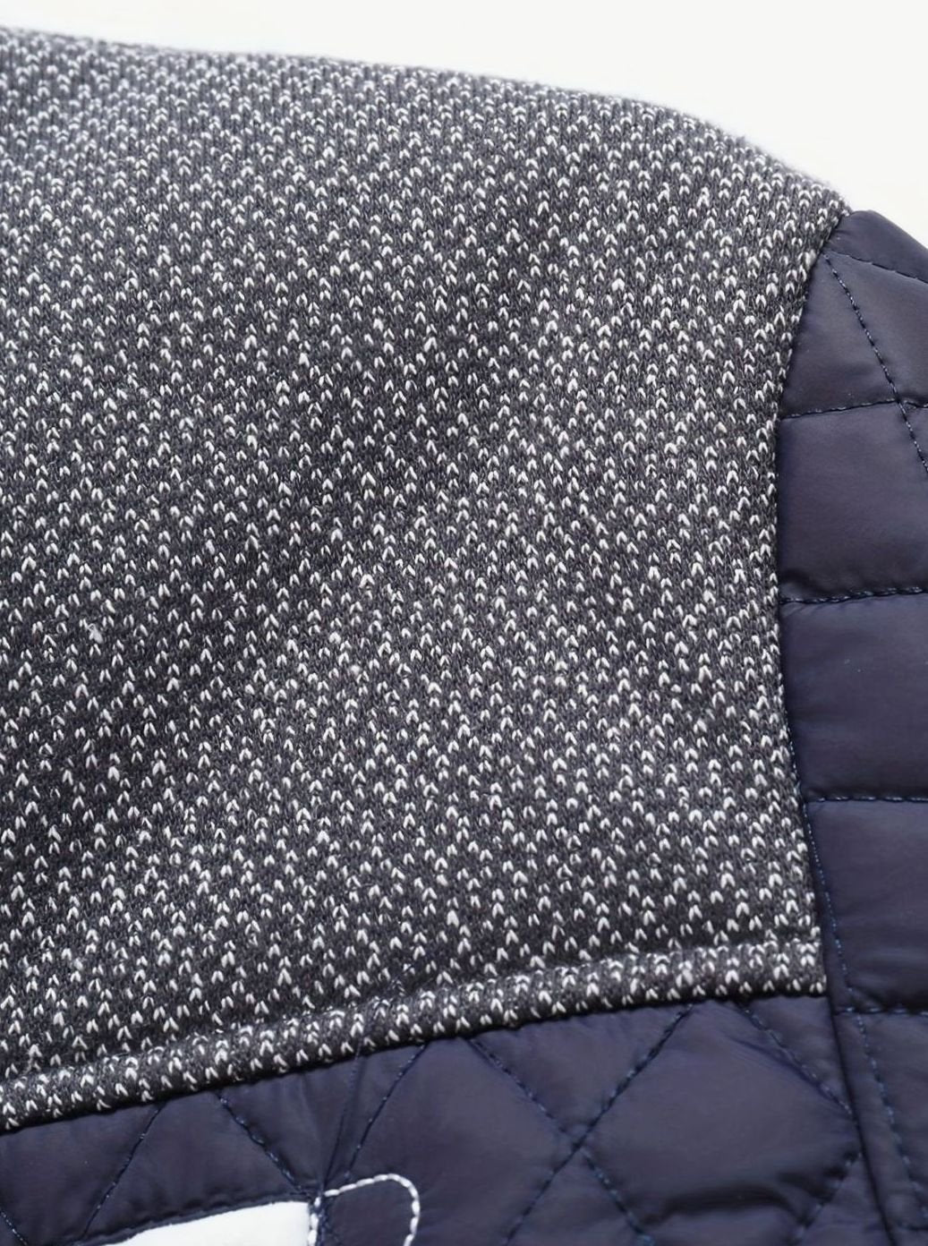 Men's Diamond Quilt Jacket with Knit-Trimmed Shoulders
