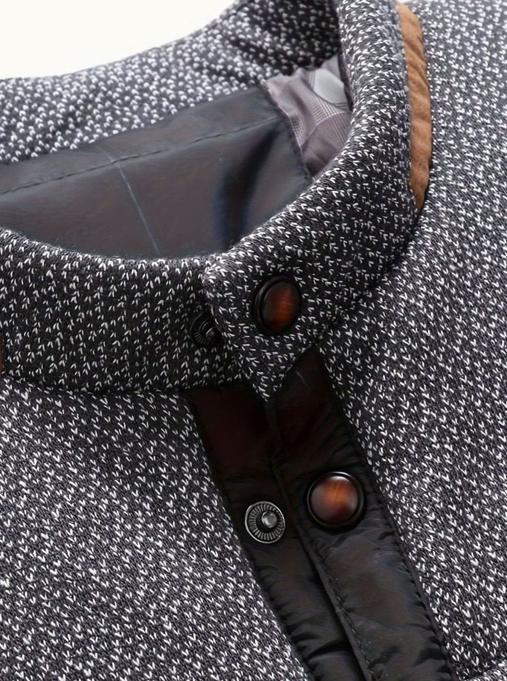 Men's Quilted Button-Snap Jacket with Flannel Lining