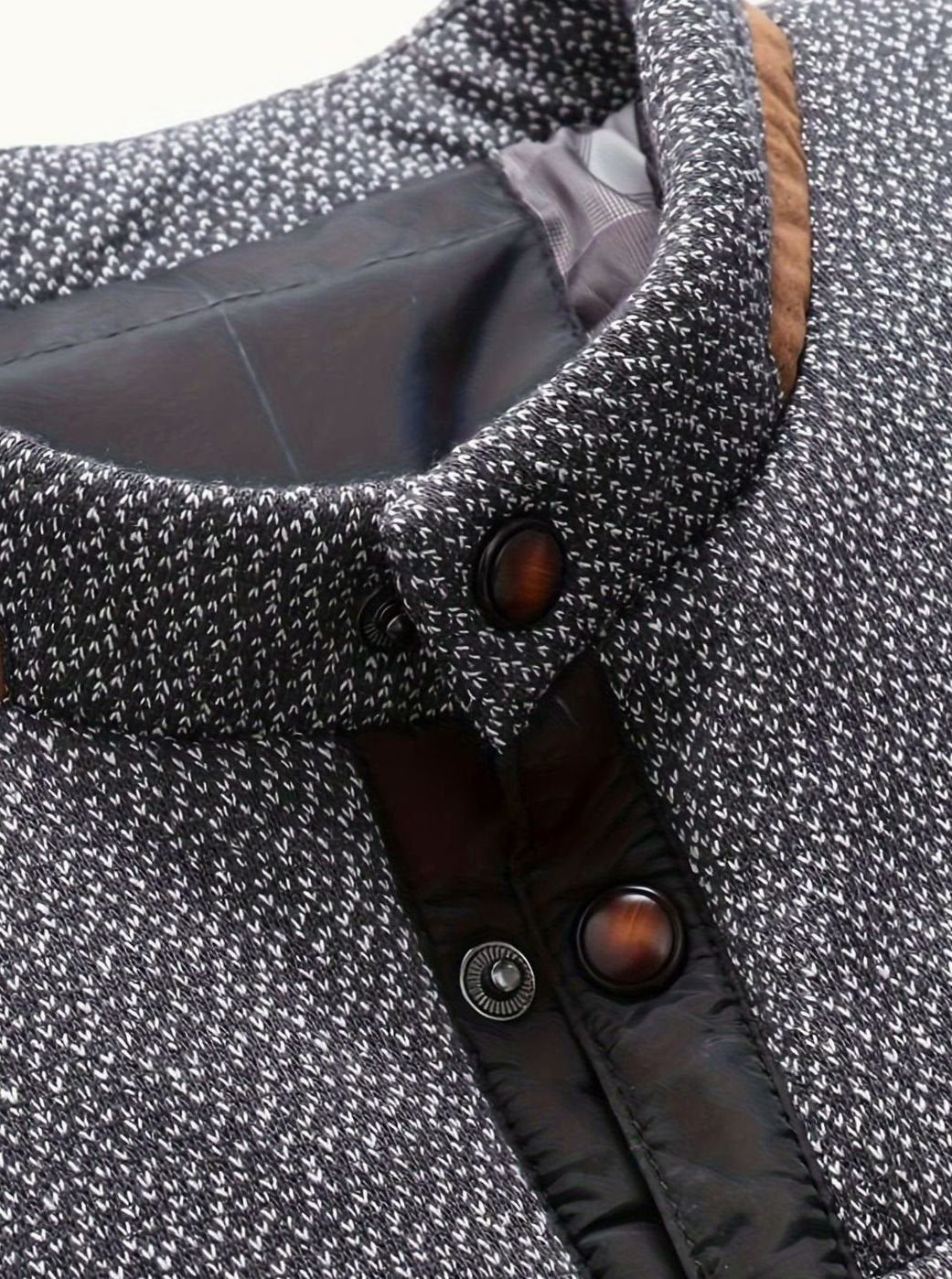 Men's Quilted Button-Snap Jacket with Flannel Lining