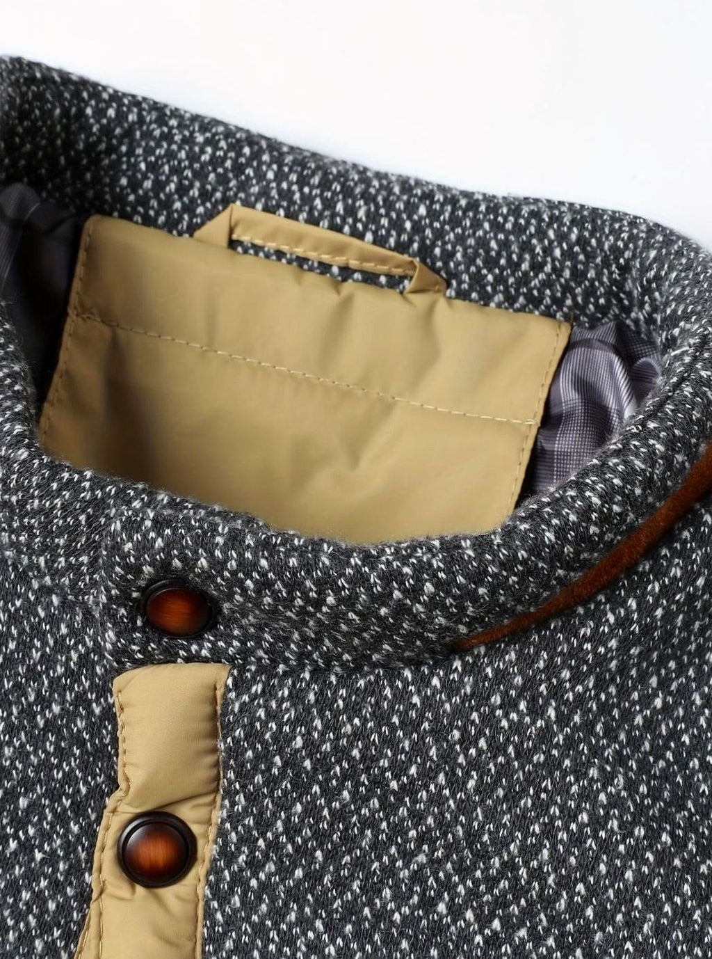Men's Quilted Button-Snap Jacket with Flannel Lining