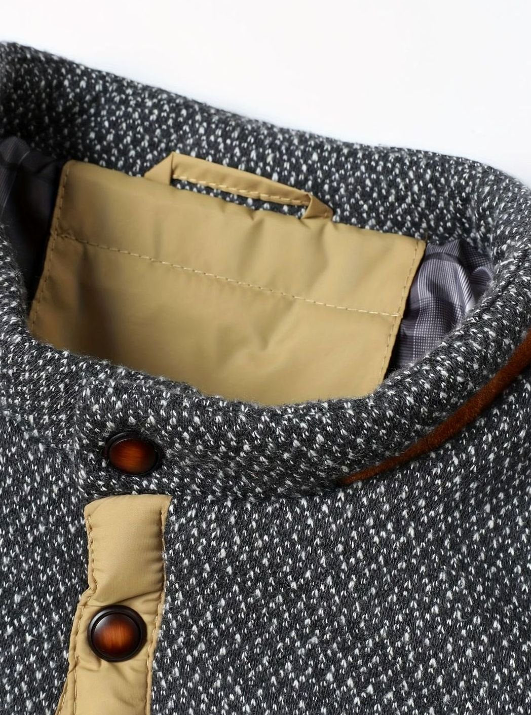 Men's Quilted Button-Snap Jacket with Flannel Lining
