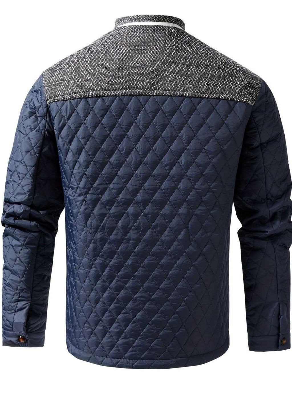 Men's Quilted Button-Snap Jacket with Flannel Lining