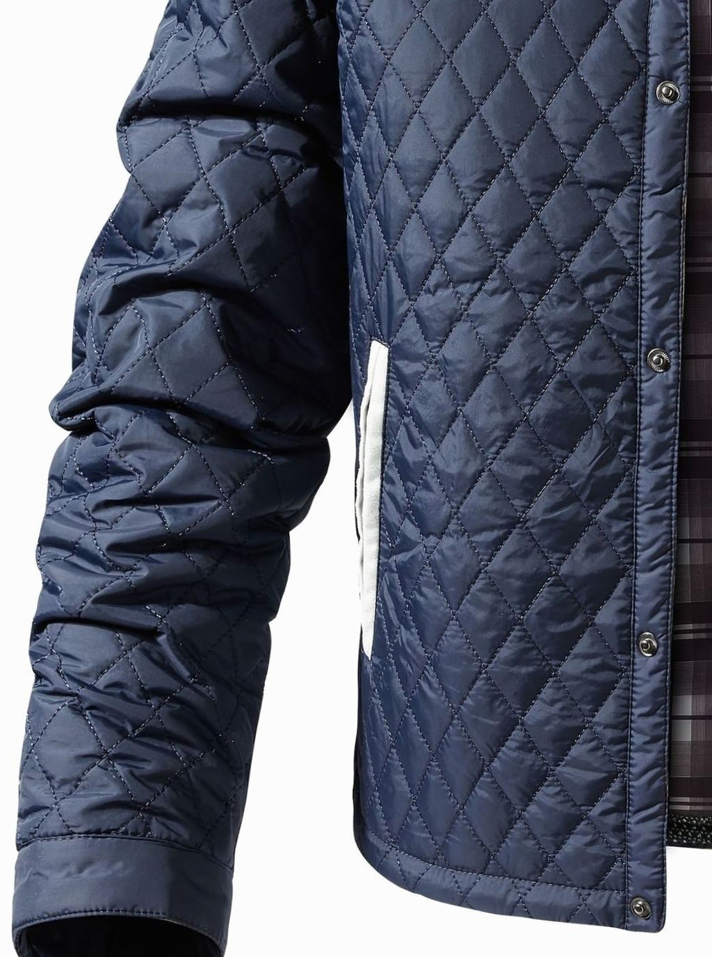 Men's Quilted Button-Snap Jacket with Flannel Lining