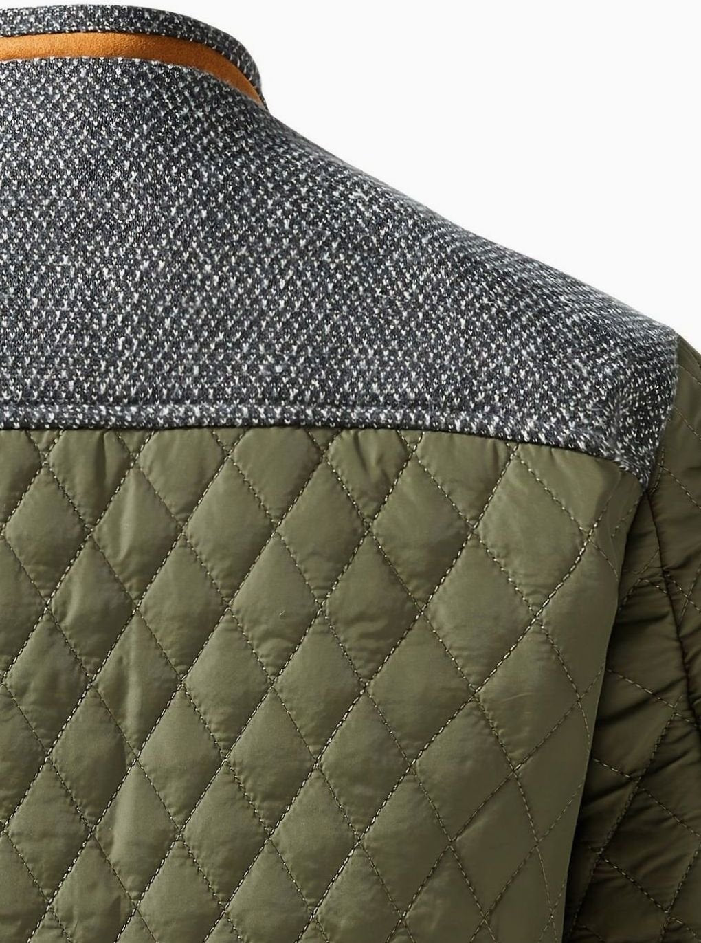 Men's Quilted Button-Snap Jacket with Flannel Lining