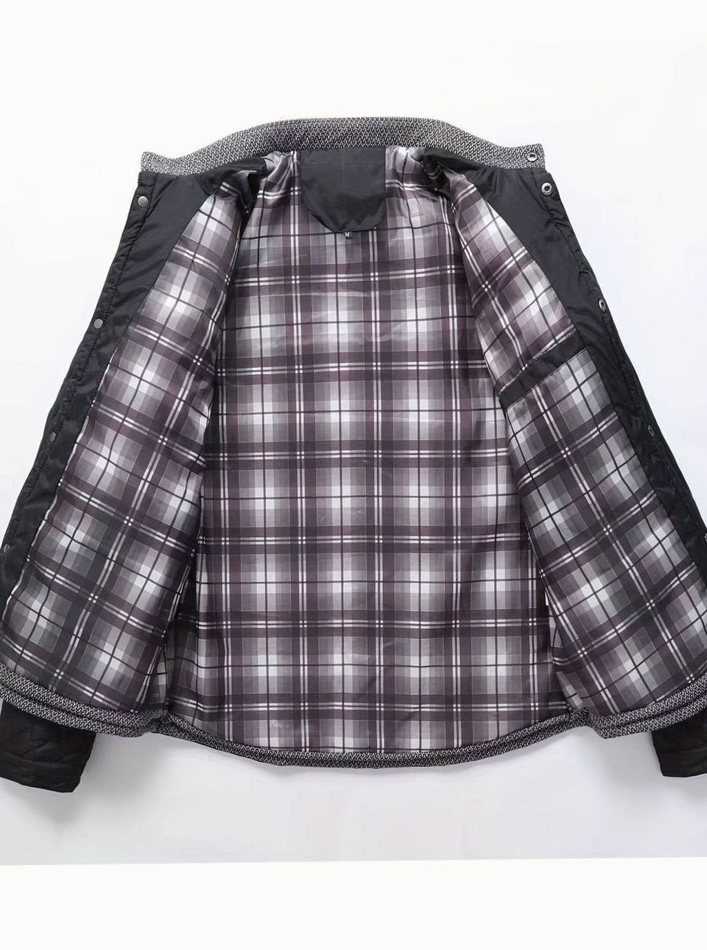 Men's Quilted Button-Snap Jacket with Flannel Lining