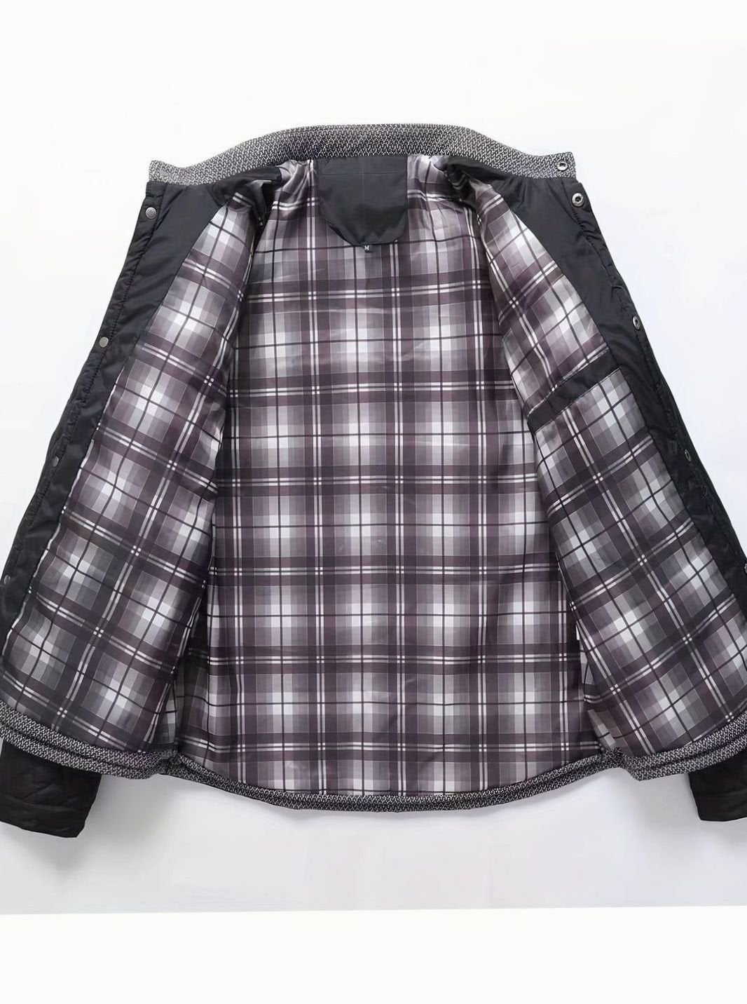 Men's Quilted Button-Snap Jacket with Flannel Lining