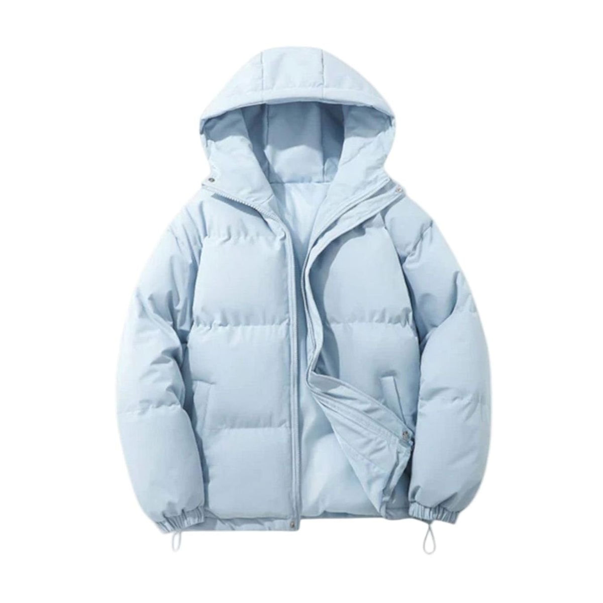 Men's Puffer Coat with Quilted Insulation and Hood