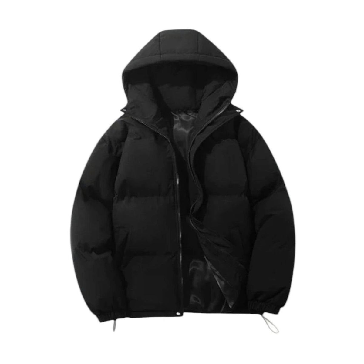 Men's Puffer Coat with Quilted Insulation and Hood