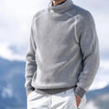 Men's Loose Fit Warm Ribbed Everyday Turtleneck Sweater