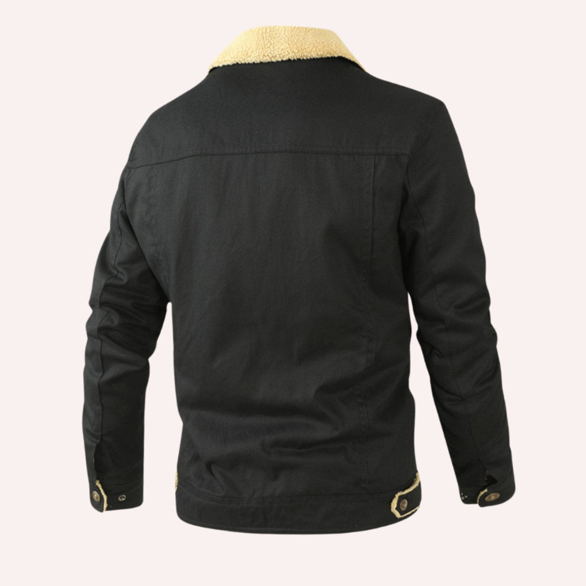 Men's Winter Jacket with Sherpa Fleece Lining and Snaps