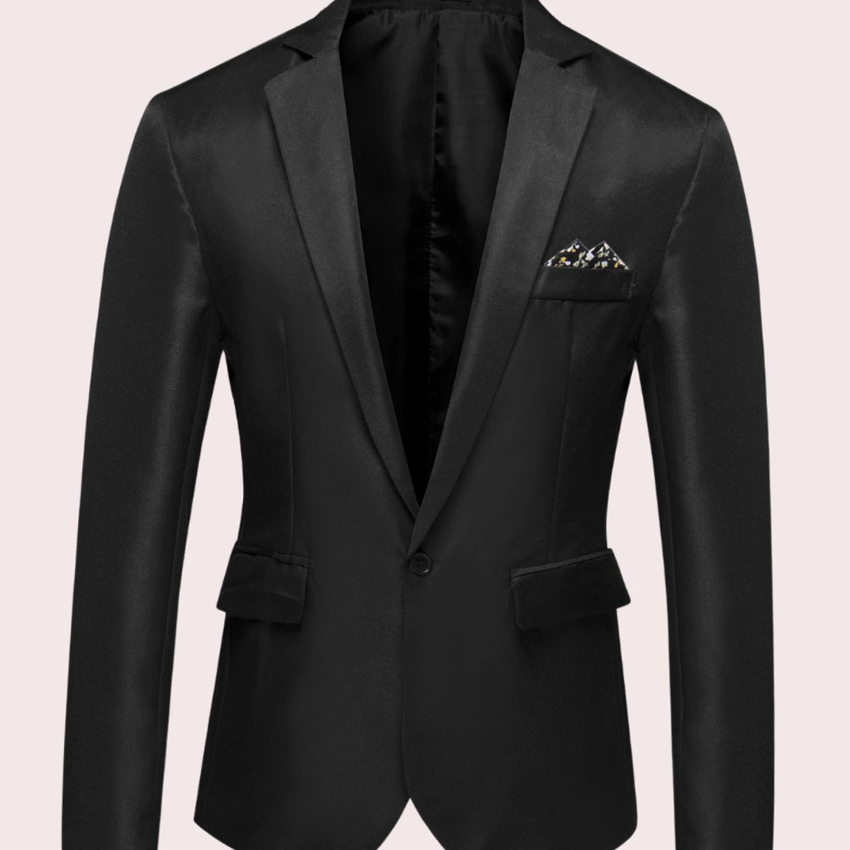 Men's Slim Business Blazer with One Button