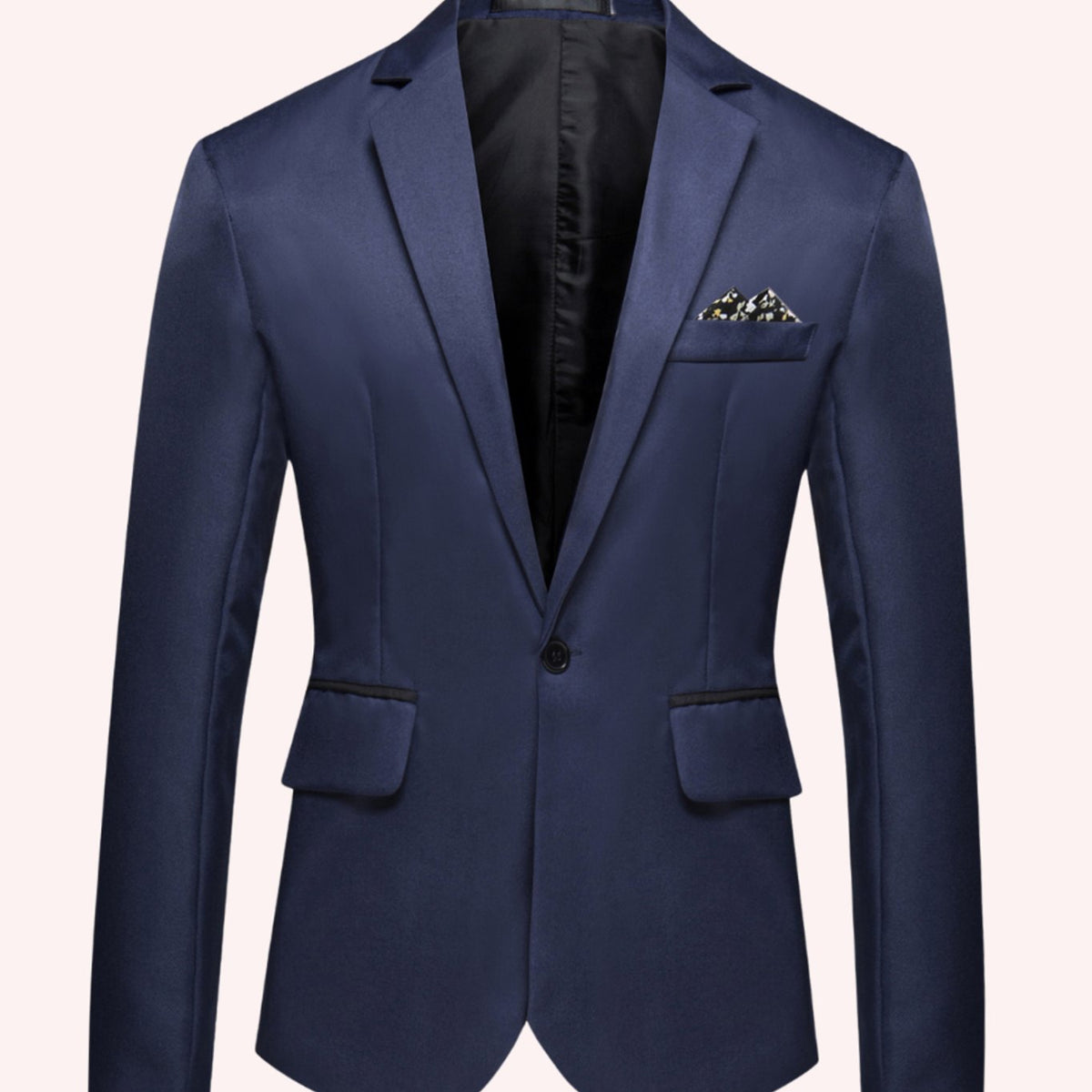 Men's Slim Business Blazer with One Button