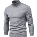 Men's Fitted Ribbed Knit High Neck Pullover Sweater