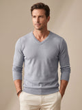 Men's Slim Lightweight Stretch V-Neck Work Sweater
