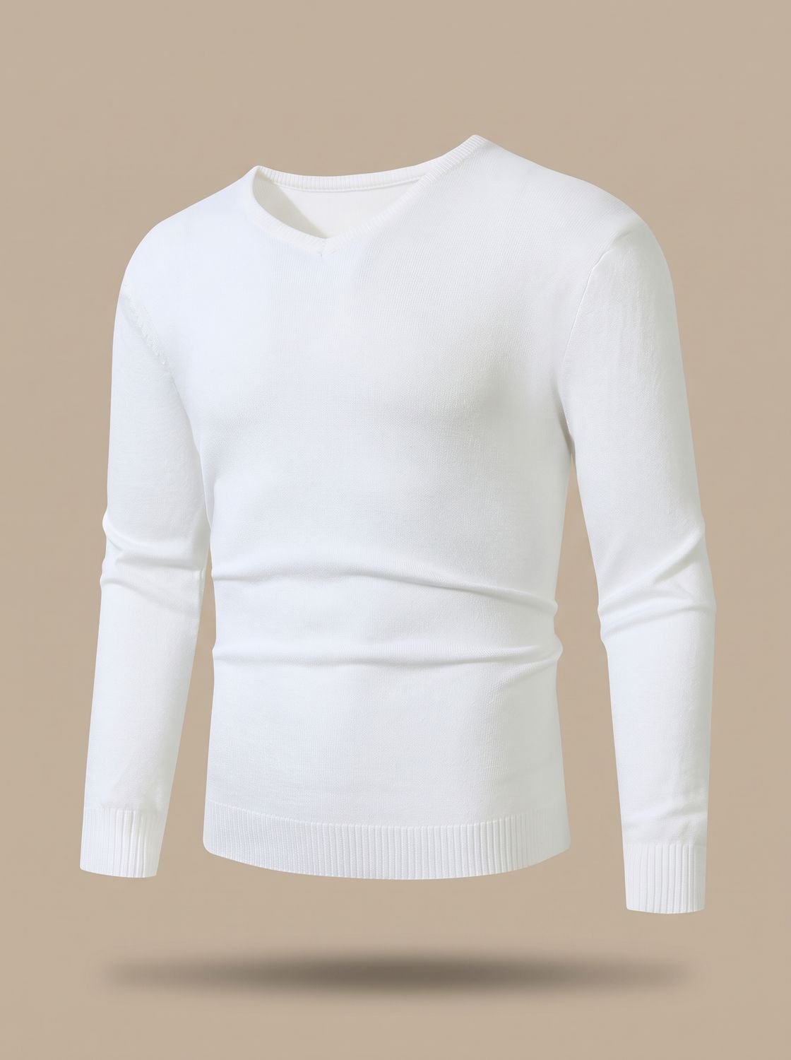 Men's Slim Lightweight Stretch V-Neck Work Sweater