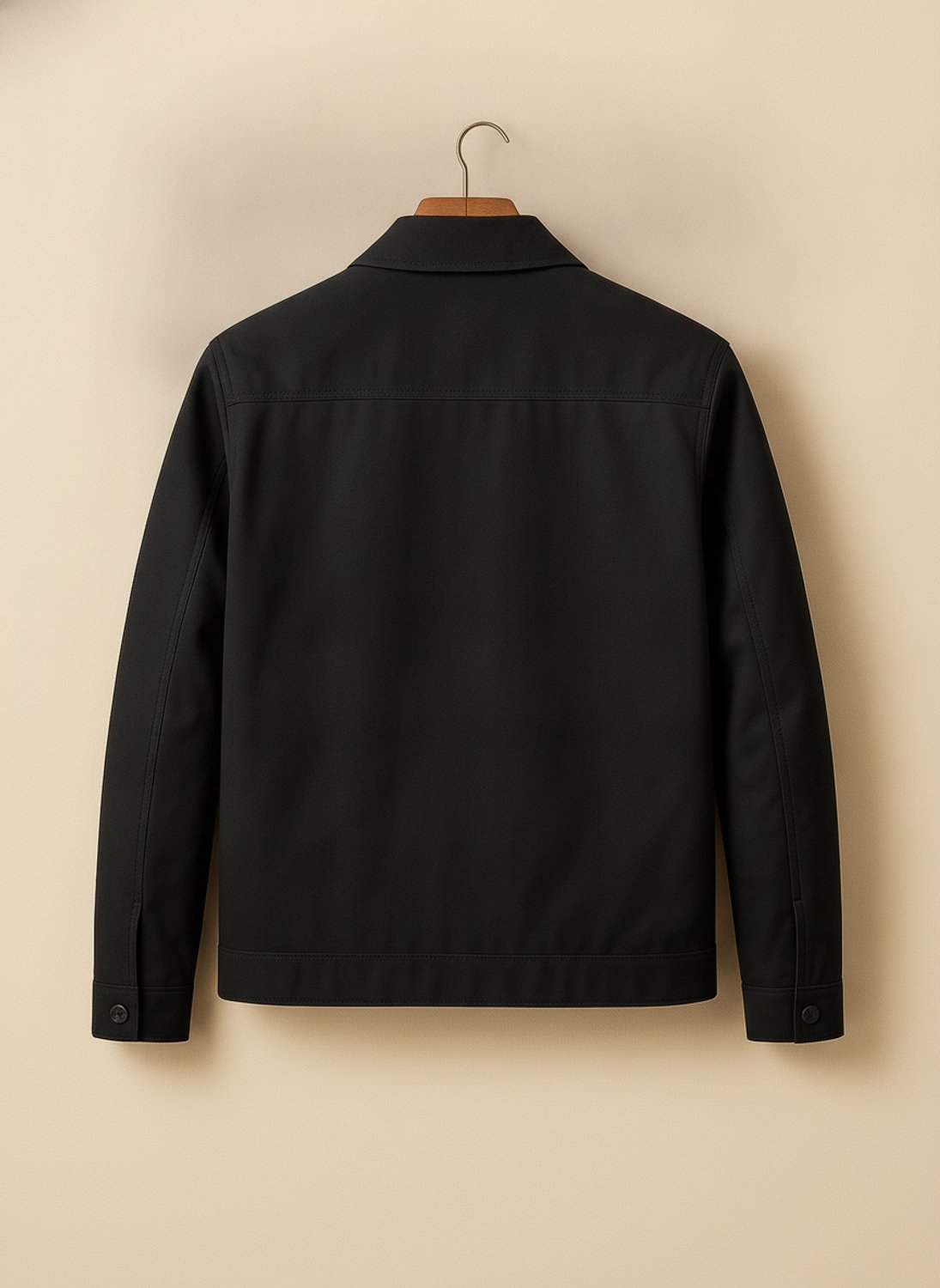 Men's Zip-Front Harrington Jacket with Contrast Check Lining