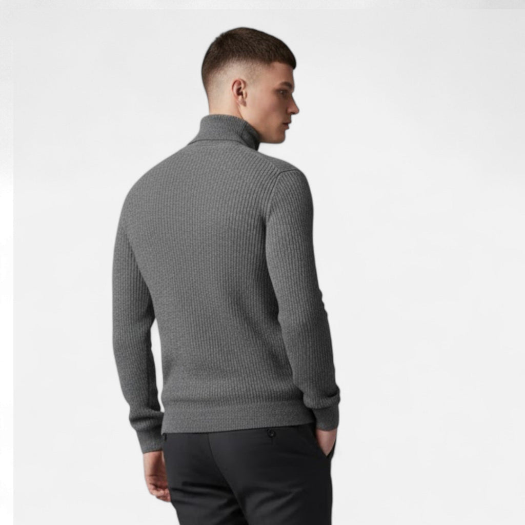 Men's Quiet Luxury High-Lapel Knit Pullover Top