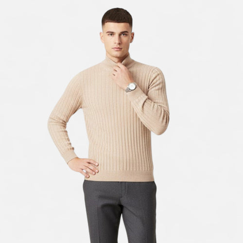 Men's Quiet Luxury High-Lapel Knit Pullover Top