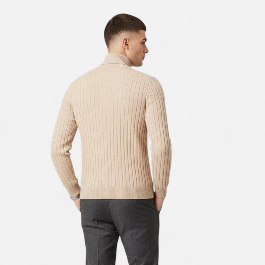 Men's Quiet Luxury High-Lapel Knit Pullover Top