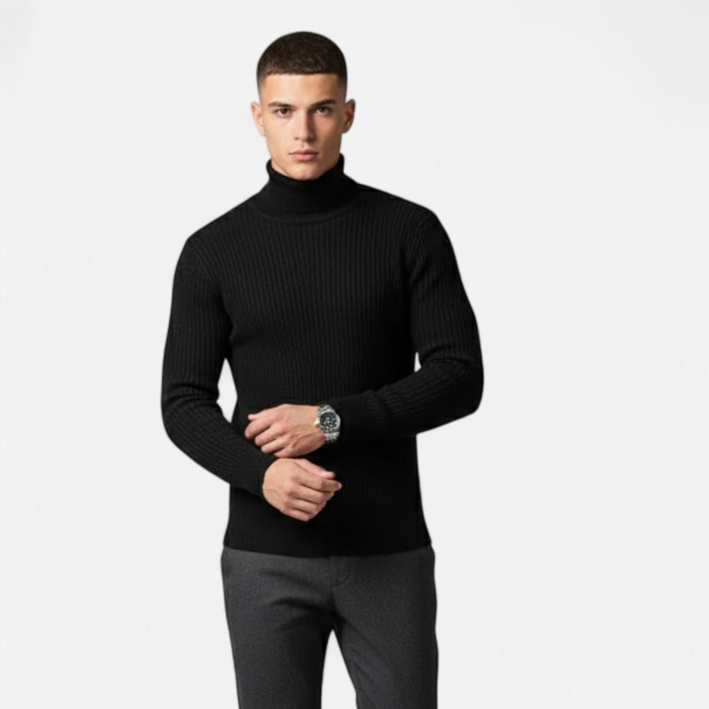 Men's Quiet Luxury High-Lapel Knit Pullover Top