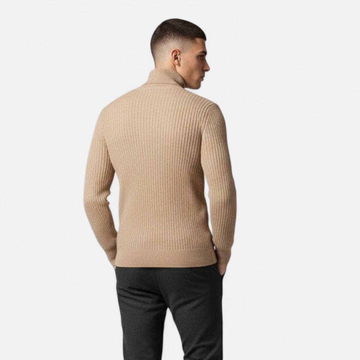 Men's Quiet Luxury High-Lapel Knit Pullover Top
