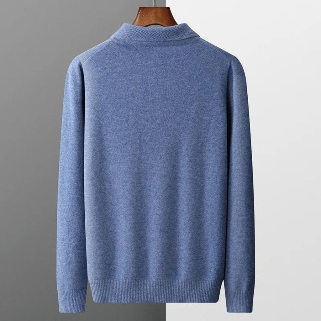 Men's Buttoned Collar Soft Knit Sweater Polo