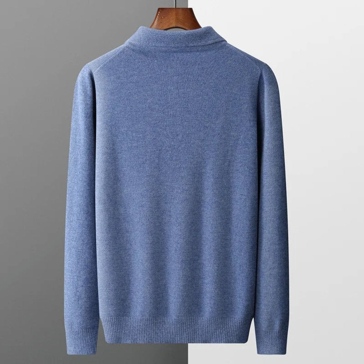 Men's Buttoned Collar Soft Knit Sweater Polo