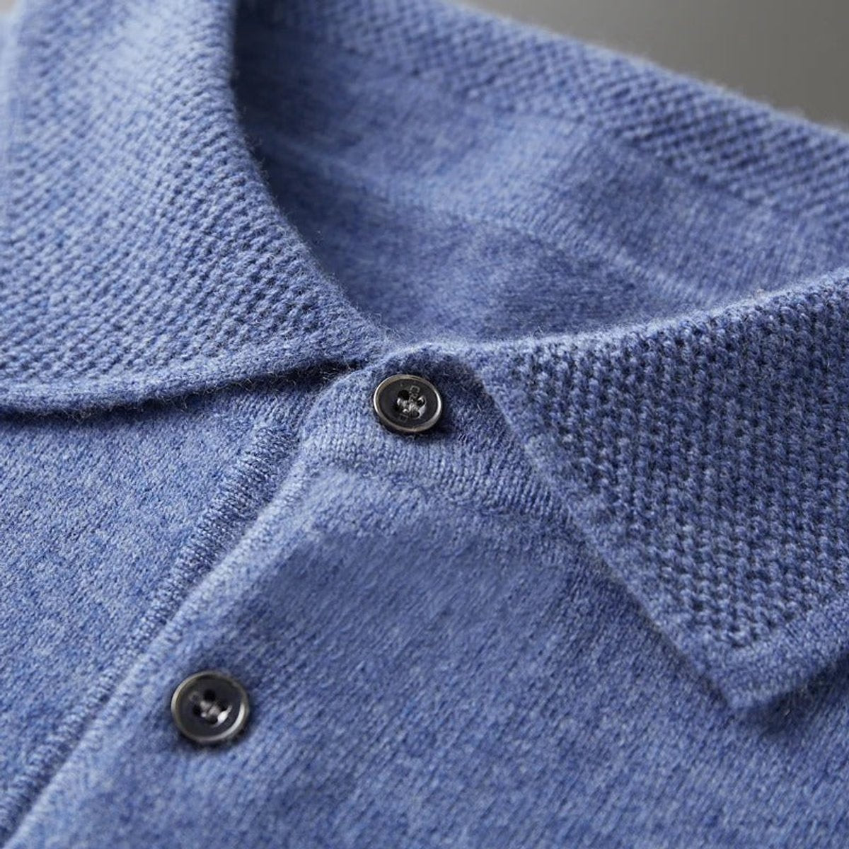 Men's Buttoned Collar Soft Knit Sweater Polo