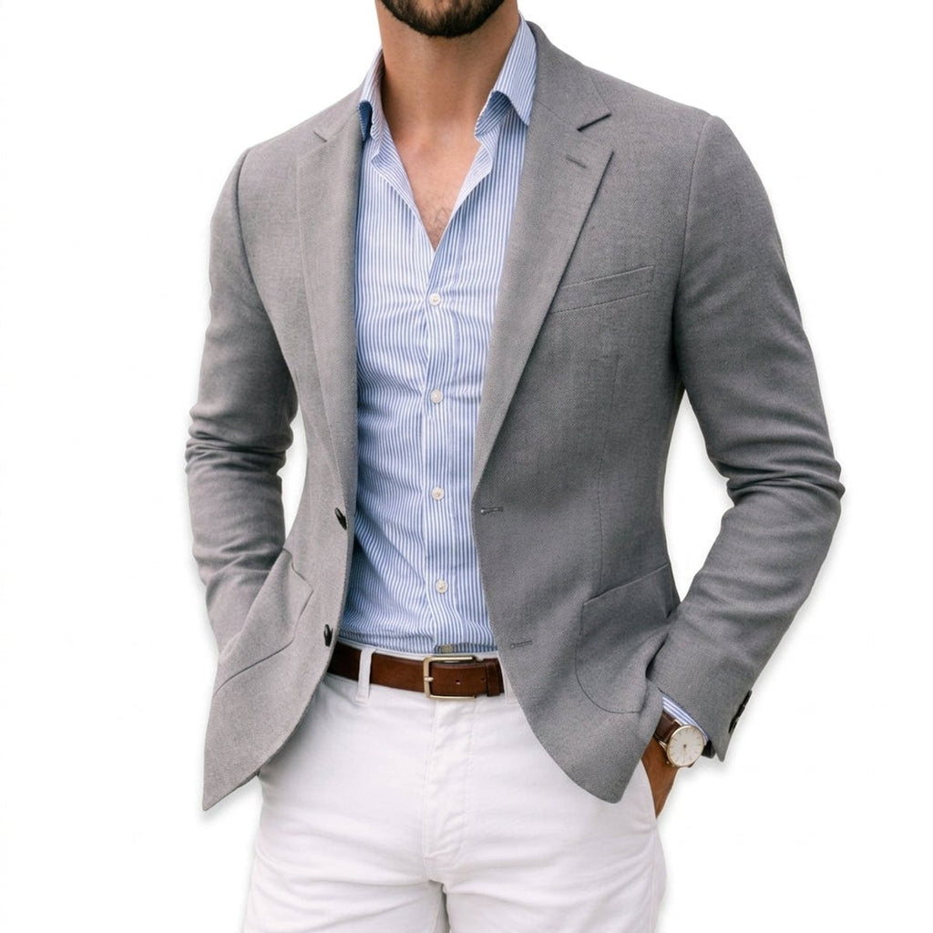 Men's Soft Knit Blazer with Notch Lapel