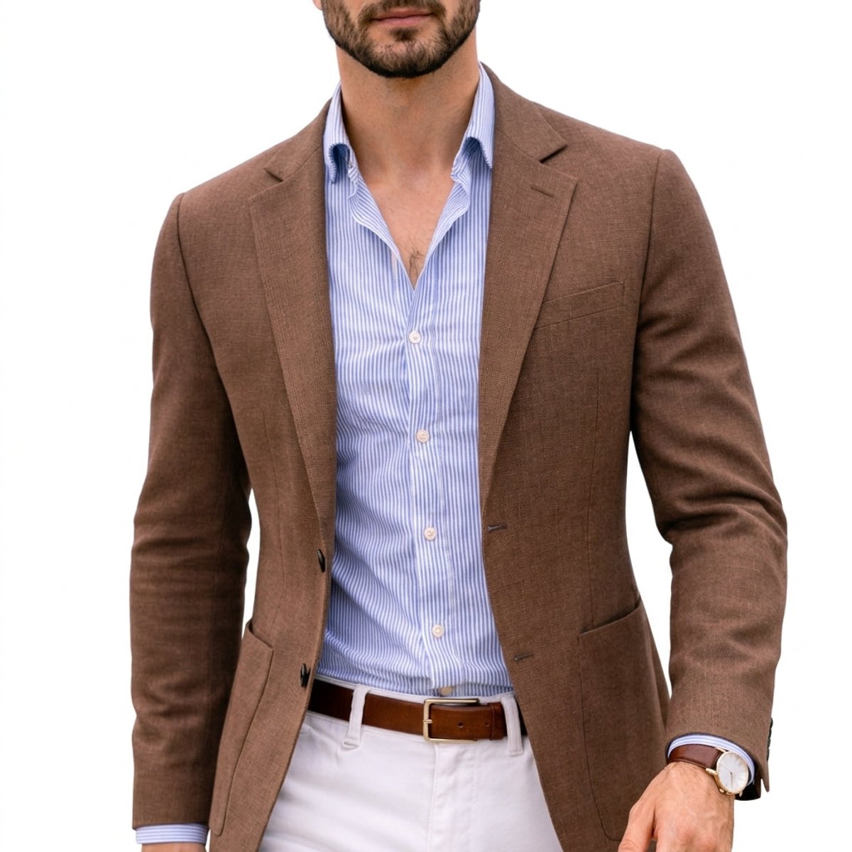 Men's Soft Knit Blazer with Notch Lapel