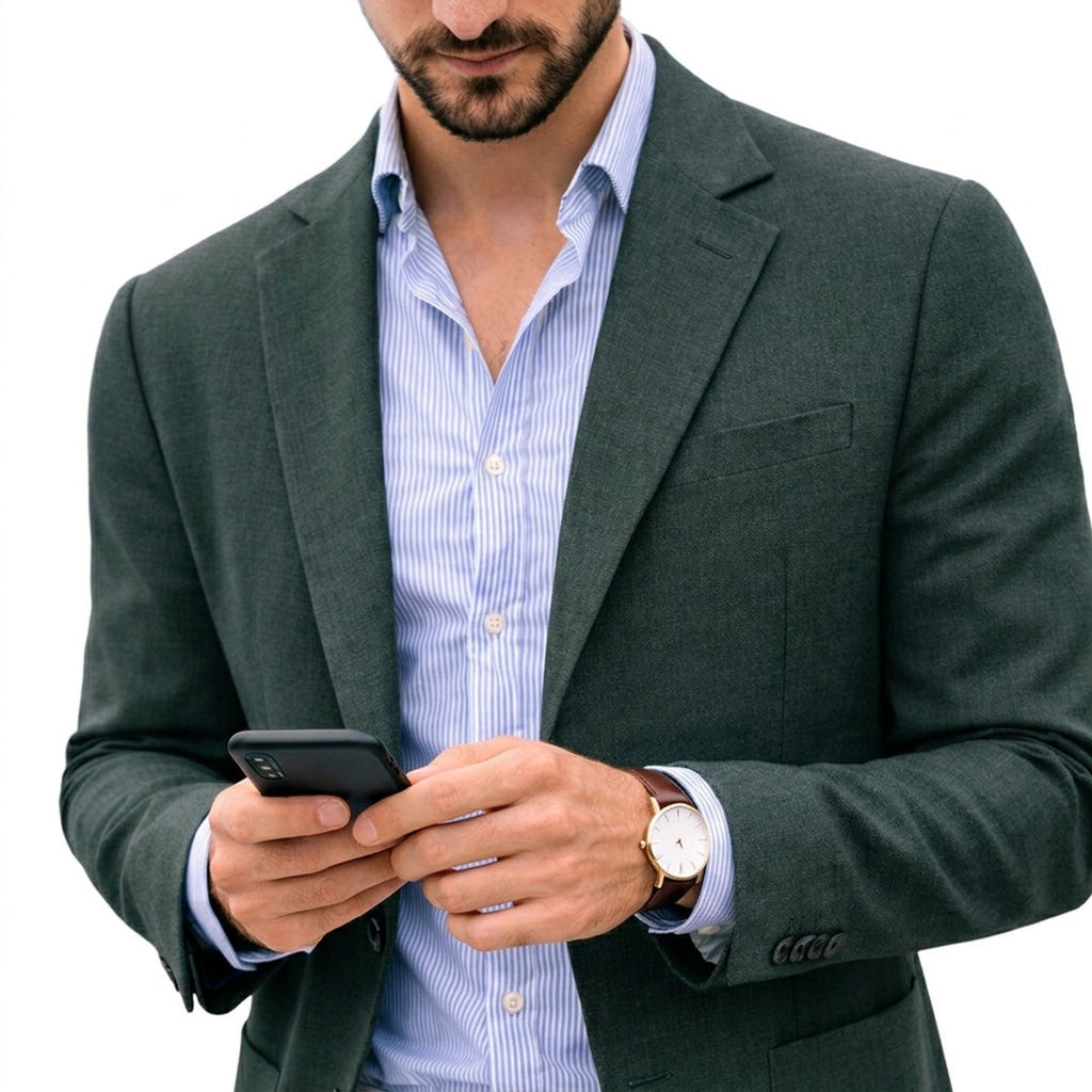 Men's Soft Knit Blazer with Notch Lapel
