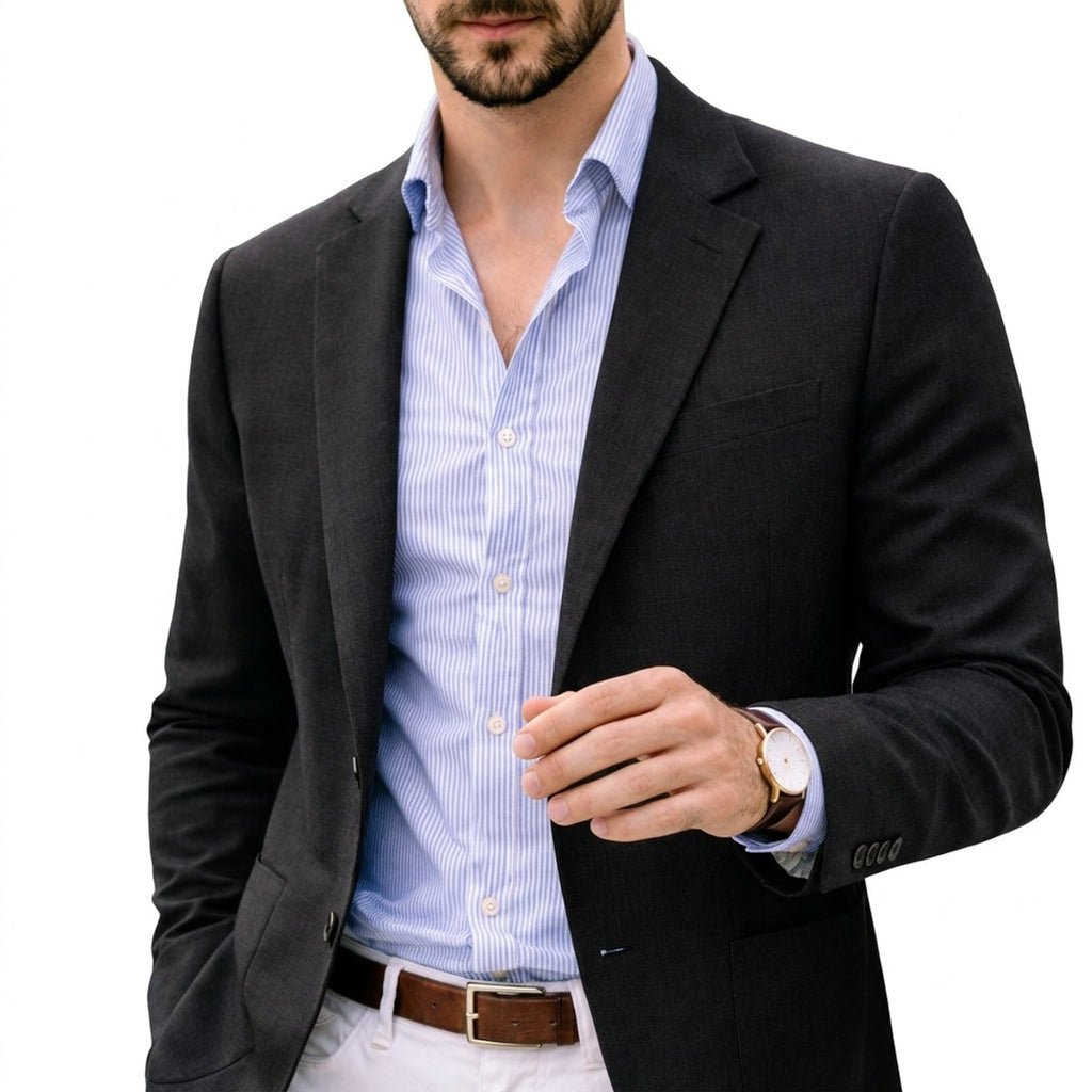 Men's Soft Knit Blazer with Notch Lapel