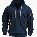 Men's Hiking Travel Kangaroo Zip Pocket Hooded Pullover