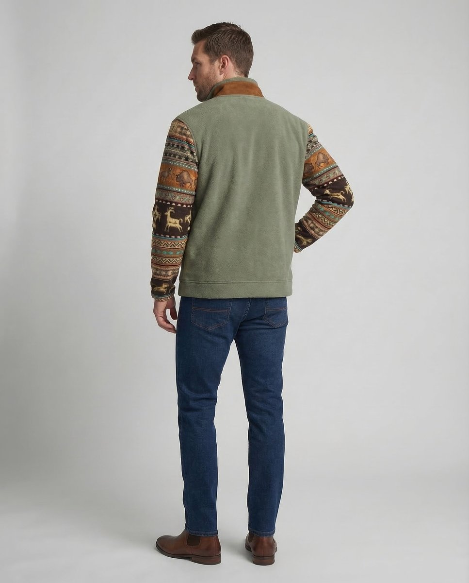 Men's Full-Zip Rugged Bomber with Sherpa Collar