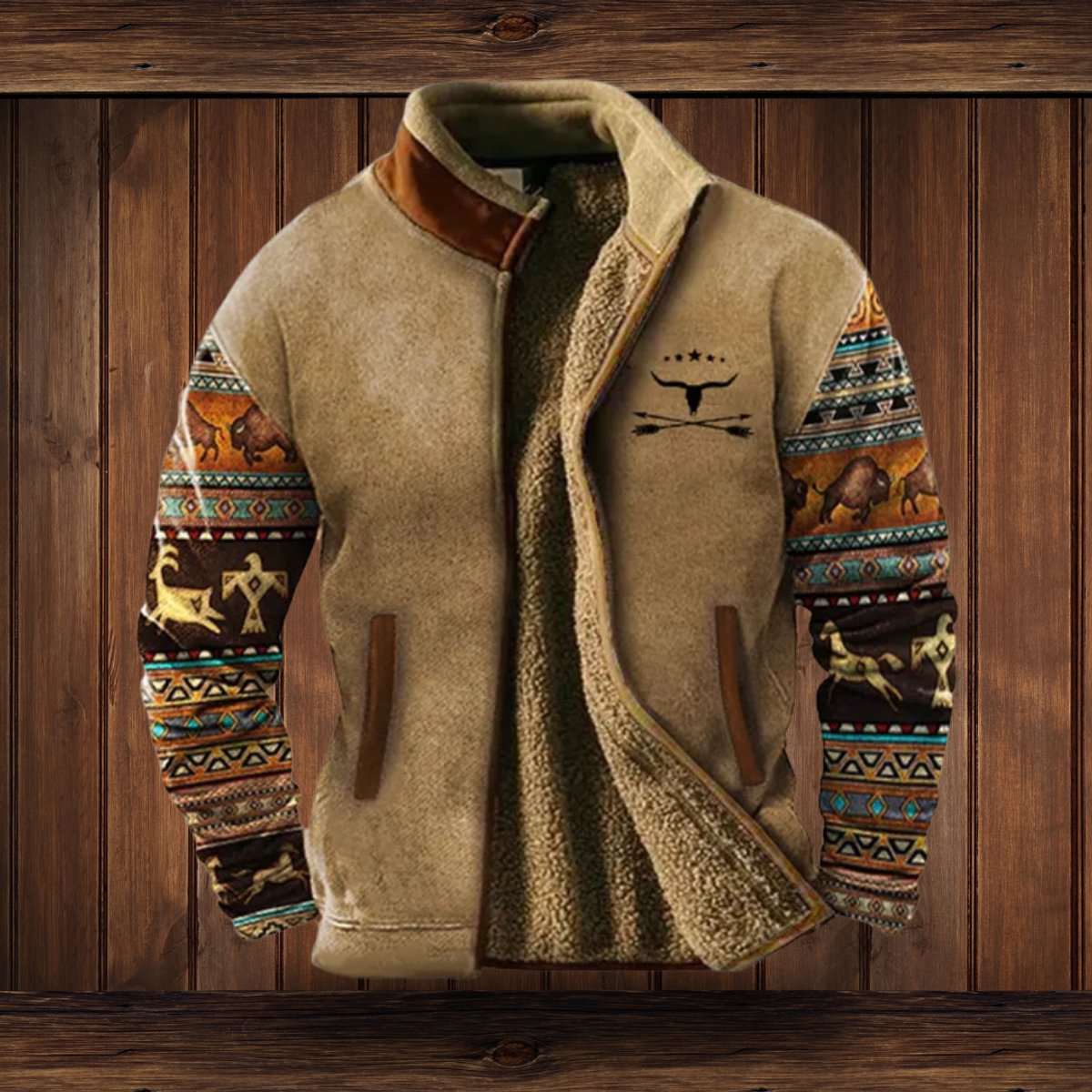 Men's Full-Zip Rugged Bomber with Sherpa Collar